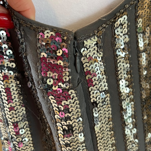Sequin & Silk Silver Dress NWT - Picture 5 of 6